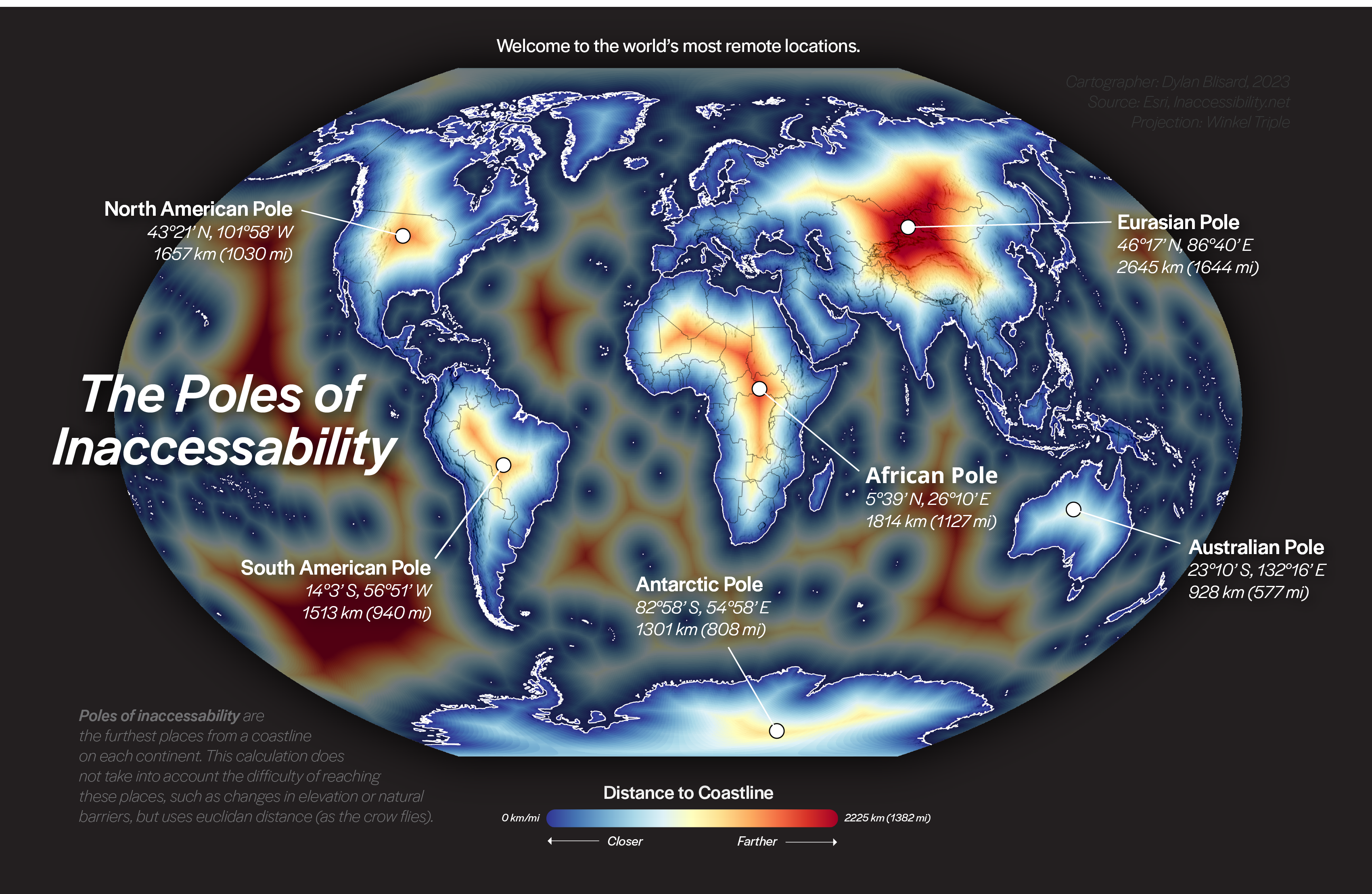 Poles of Inaccessability Map